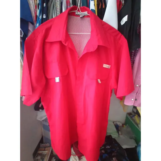 Camisa Roja Columbia Para Caballero Talla L Nueva