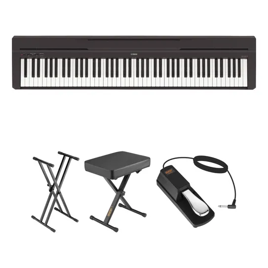 Yamaha P-45 Compact Portable Digital Piano Bundle (black)