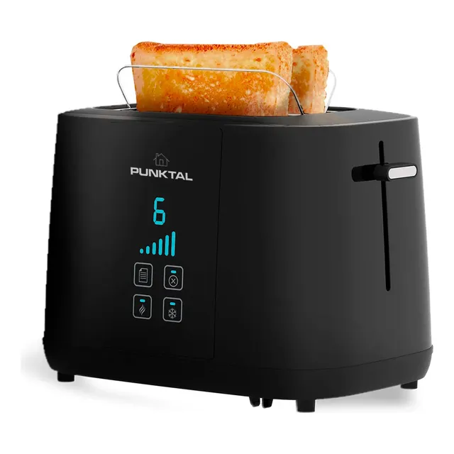 Tostadora Pan Digital Punktal Táctil Rejilla Calentar Pk-632 Color Negro