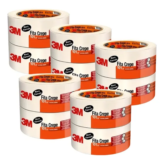 Kit 10 Fita Crepe Uso Geral 101la 48mm X 50 Metros 3m