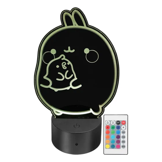 Lámpara Led Decorativa Molang Y Piu Piu Rgb Personalizada