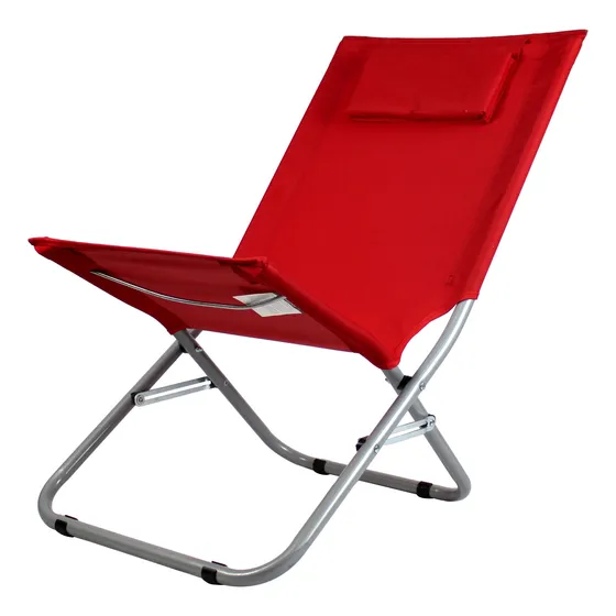 Virke Rest Silla Reposera Plegable de Acero Pileta Playera color Rojo