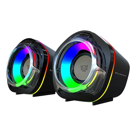 Bocinas Usb Gamer Glimm Penta Bg545 Bt 5.0 Rgb Azender Color Negro