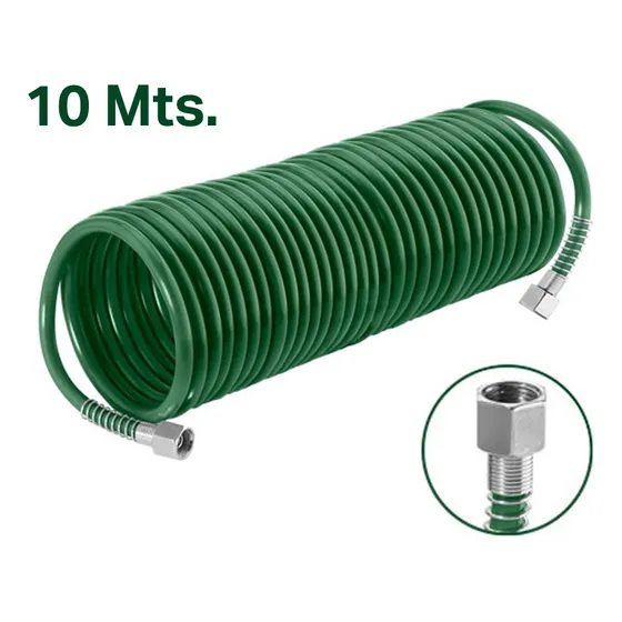 Manguera Espiral Para Compresor 10 Metros Jadever Color Verde