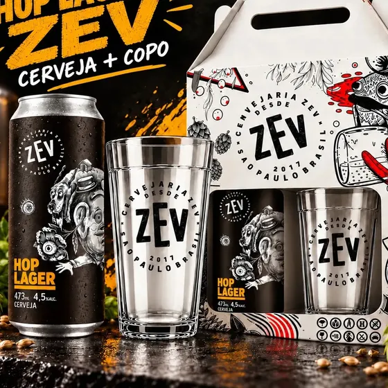 Kit Cerveja Hop Lager Lata Latinha 473 ml Maltada Gelada Especial Premium Pasteurizada Presente Especial Presentear