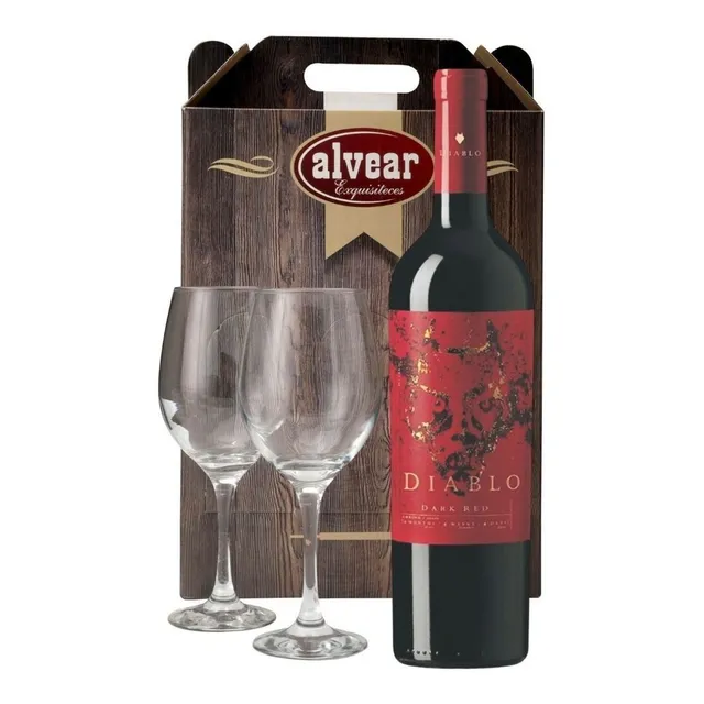 Vino Casillero Del Diablo Dark Red + 2 Copas