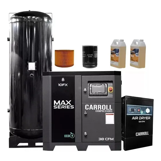 Compresor De Tornillo 10hp Con Secador Y Tanque Paquete