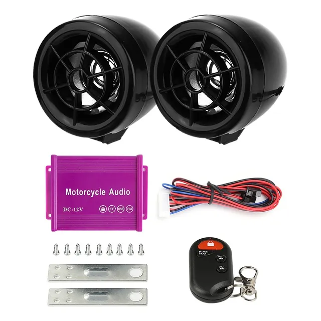 Bocinas Moto Alarma Amplificador Estereo Bluetooth Usb Fm Tf
