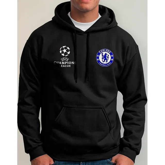 Buzo Hoodie Capota Deportivo Chelsea F C  Hombre N Champions