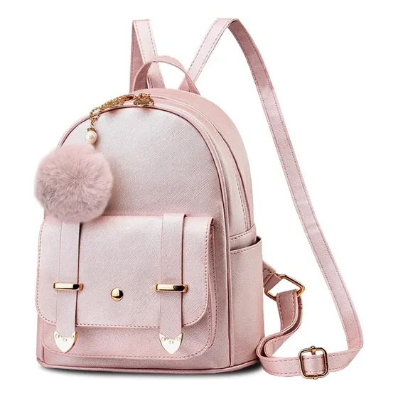Mochila Mujer Dama Urbana Impermeable Ecocuero Bolso Antirrobo Chica Cartera Bolsillos Levys Bazar Color Rosa