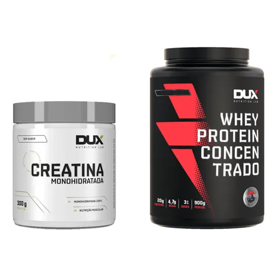 Kit Creatina 300g E Whey Concentrado 900g Dux Nutrition