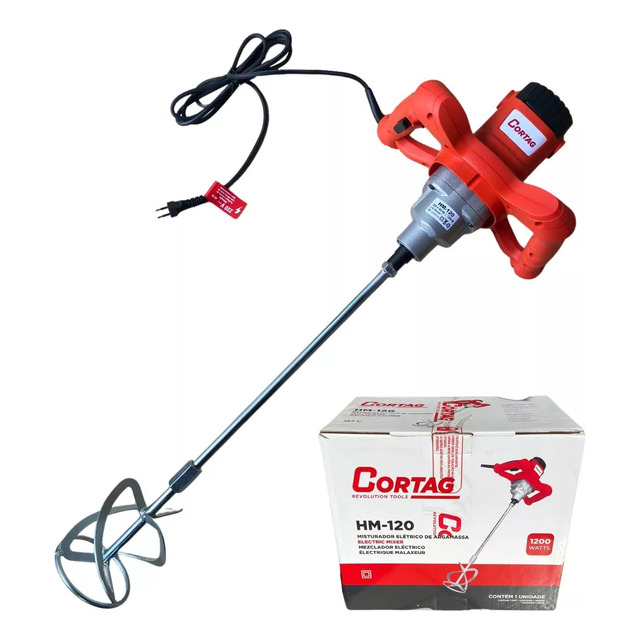 Misturador Elétrico De Argamassa E Tinta Hm120 220v - Cortag Misturador Elétrico De Argamassa E Tinta Hm120 220v - Cortag