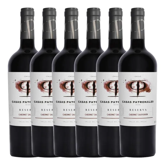 Vino tinto Cabernet sauvignon Casas Patronales Reserva 750 ml pack x 6 u