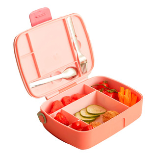 Bento Box Lancheira Divisória Magic Dino Com Talheres Inox Bento Box Lancheira Divisória Magic Dino Com Talheres Inox