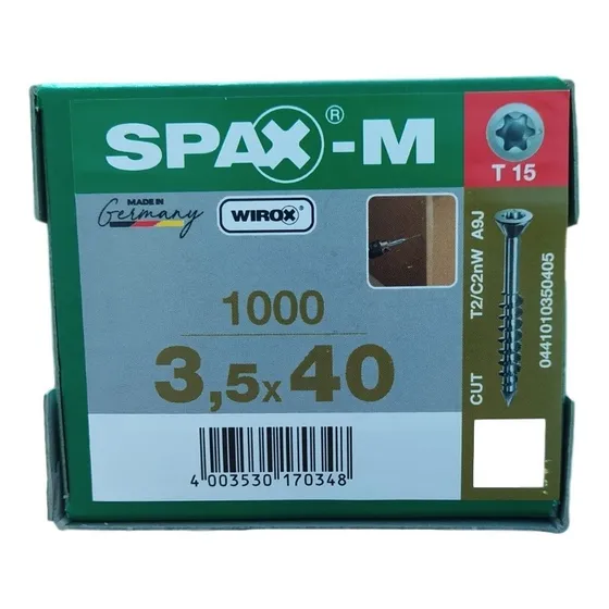 Tornillos Spax-m 3.5x40 1000 Pz Para Mdf T15