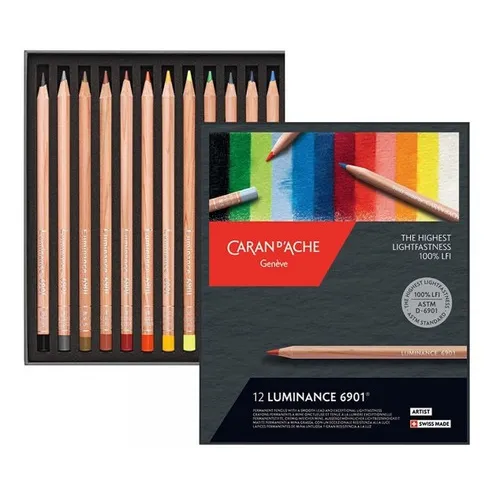Lápices Luminance 6901 Caran D Ache Set 12 Colores