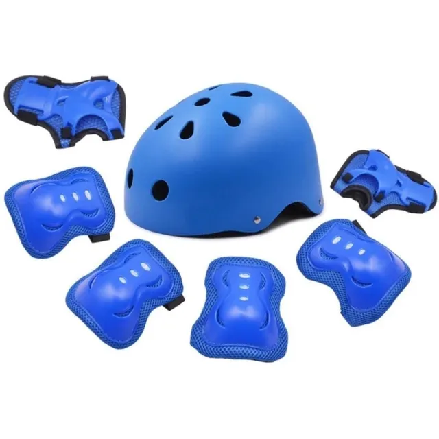 Set De Proteccion Niños Casco Rodilleras Coderas Muñequeras