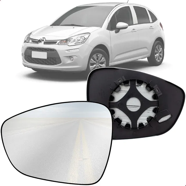 Lente Base Espelho Retrovisor C3 2013 A 2020 Lado Esquerdo