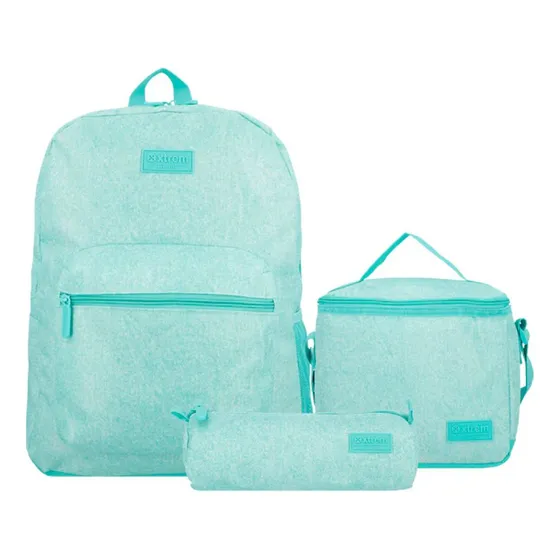 Triple Pack 4xt Mochila + Lonchera + Cartuchera Menta