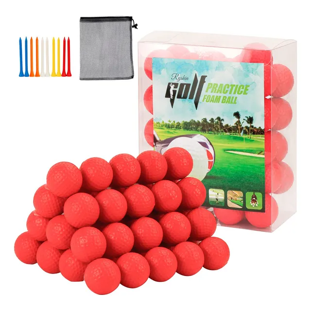 50 Pelota Practica Golf Espuma Sensaion Realista Vuelo Larga