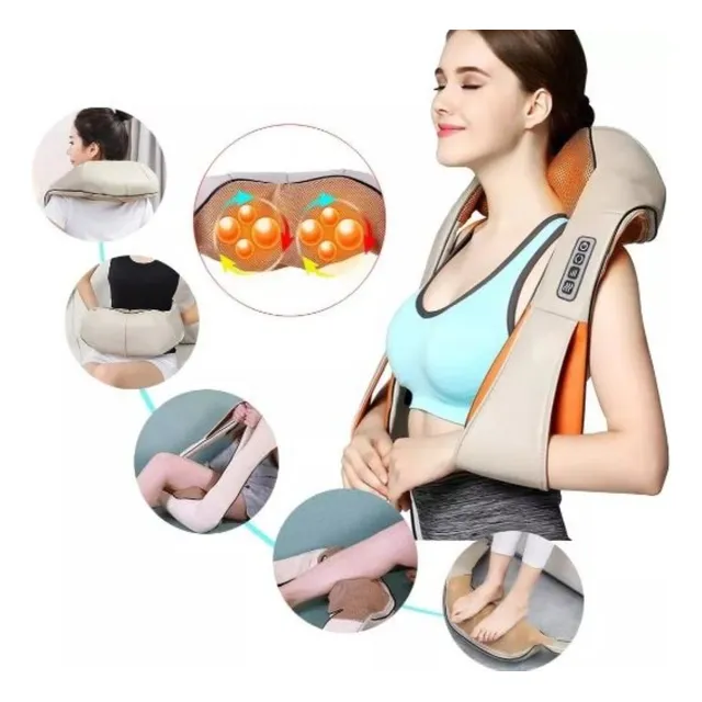 Masajeador Cuello Eléctrico Dolor De Espalda Terapia Calor