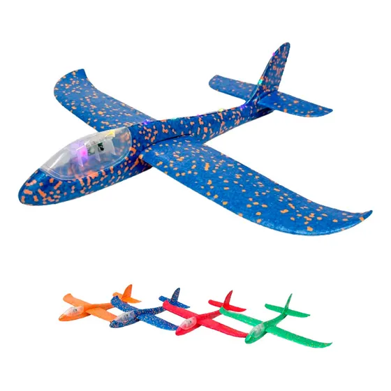 Avion Planeador Luces 48 Cm Juguete Niños Irrompible Color