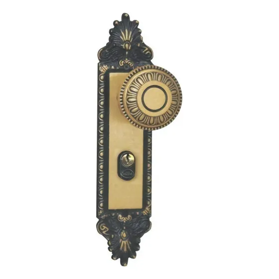 Fechadura Externa Espelho Aço 40mm Mgm Colonial Cor Bronze Bola Alavanca