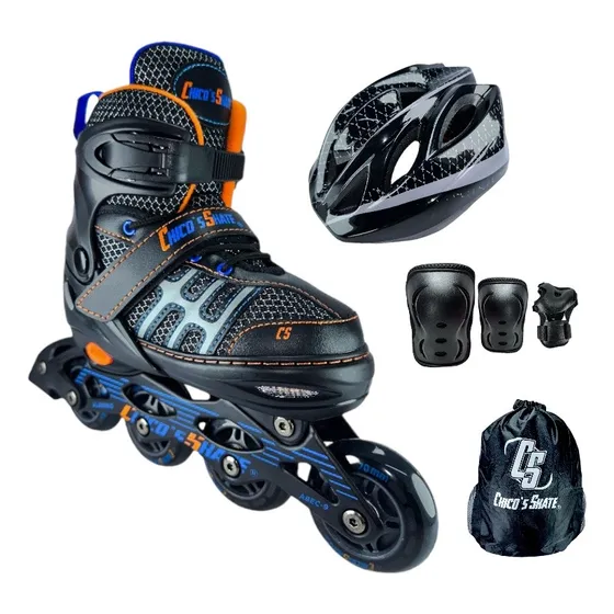 Patines En Linea Semiprofesional Kit Chicos Con Protecciones
