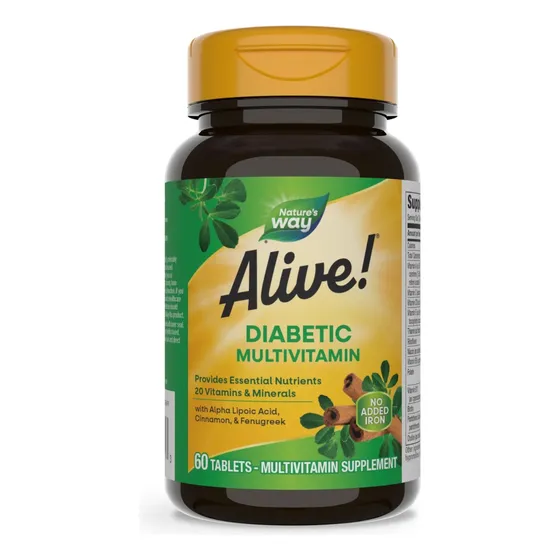Nature S Way Alive Multivitaminas P/ Diabéticos 60 Tabletas Sub Sabor