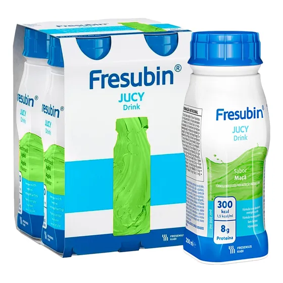 Fresubin Jucy Drink 200ml Sabor Maçã - Kit Com 4 - Fresenius