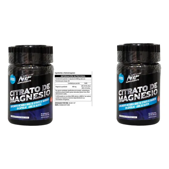 Citrato De Magnesio X 100 Capsulas De 600 Mgrs X 2 Unidades 