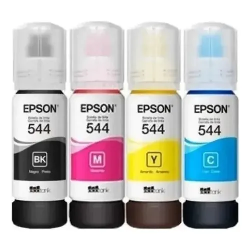 Kit de 4 recambios de tinta para Epson T544 L3110 L3250 L3150 B Y C M Colors Ink