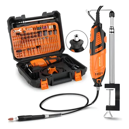 Micro Retifica Elétrica Aitoolzo 600w 202 Peças Com Suporte 110v