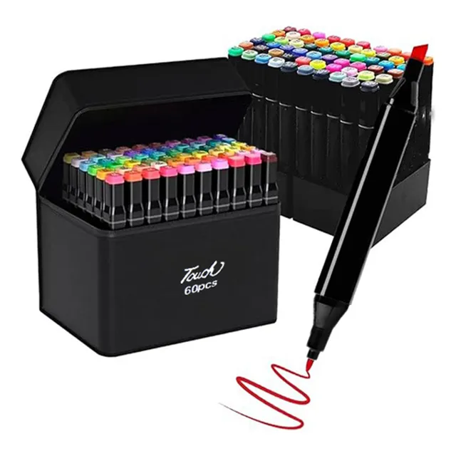 Marcadores 60 Colores Cm-top Doble Punta Plumones Punta Pincel