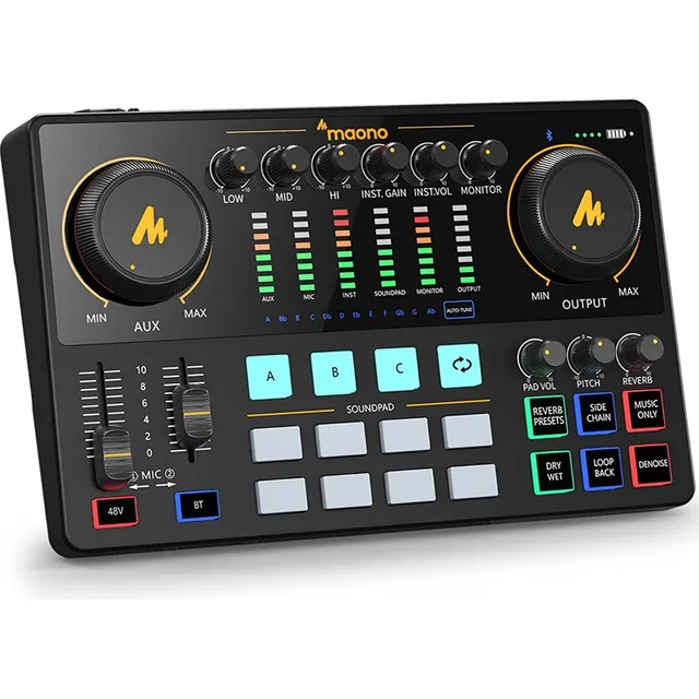 Mezcladora Interfaz De Audio Podcast Stream Maonocaster Ame2