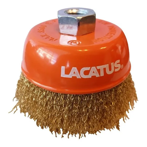 Cepillo Copa 100mm Alambre Ondulado Lacatus Para Amoladora