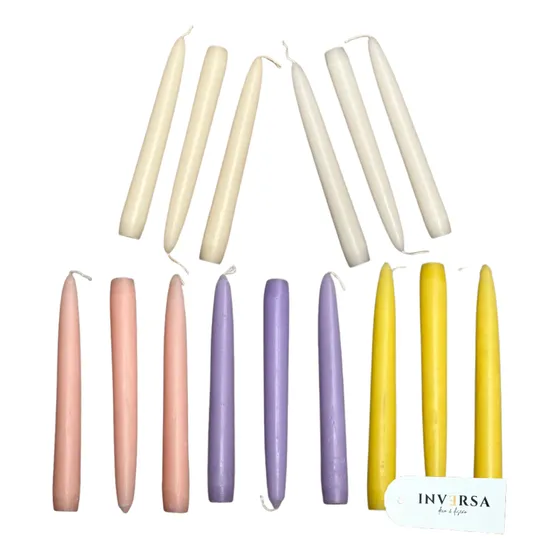 Velas Parafina Altas Conica X3 Vintage Retro Deco Home Ofert