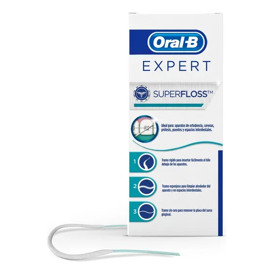 Hilo Dental Superfloss Oral- B Con 50 Piezas Bracket, Puente