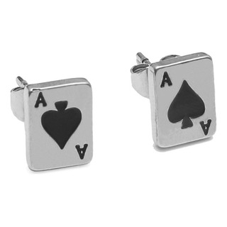 Aretes Pendientes Cartas As Naipes Acero Inoxidable Aretes Pendientes Cartas As Naipes Acero Inoxidable