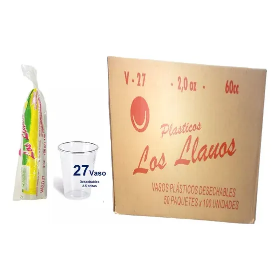 Vasos Desechables Los Llanos V27 2oz Caja 50x100 5000u