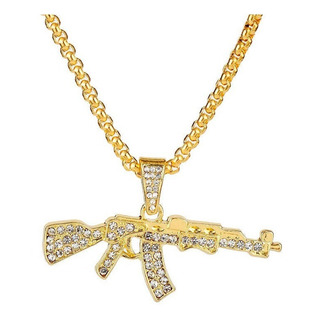 Collar Ak-47 Metralleta Arma Rapero Fusil Unisex Acero Collar Ak-47 Metralleta Arma Rapero Fusil Unisex Acero