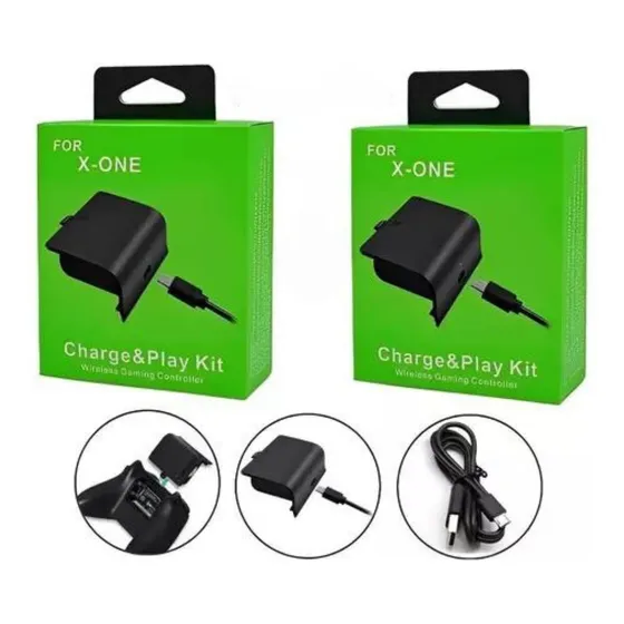 Kit 2 Un Bateria Carregador Controle Video Game Xbox One