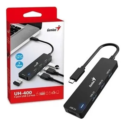 Hub Genius Usb-c A 4 Usb-a 3.0 Velocidad Datos 625 Mb/s.