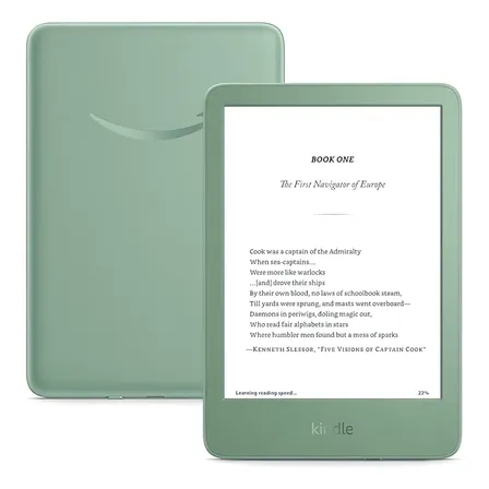 E-Reader Kindle 11th Gen 2024 16GB verde-claro com tela de 6" 300ppp