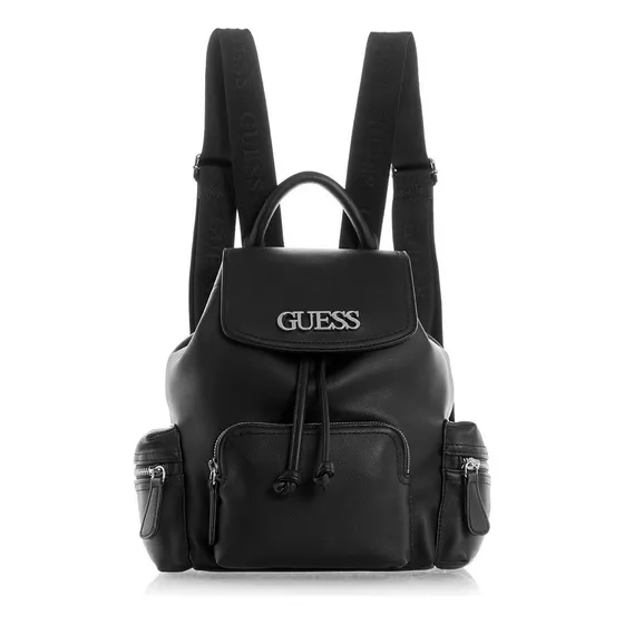 Mochila Guess Rodham Backpack Negra Para Mujer Color Suela Diseño de la tela Liso