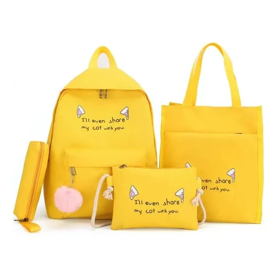 Set De Bolso 4 En 1 Dama Niña Escolar Universitario