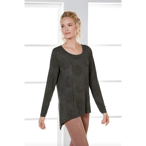Suéter Crivit Yoga Gris Oscuro Tela Suave Al Tacto  Talla L