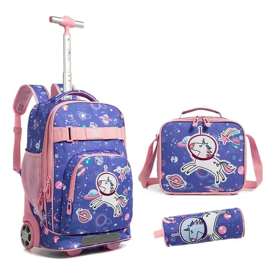 Maleta Lonchera Y Cartuchera Unicornio Astronauta