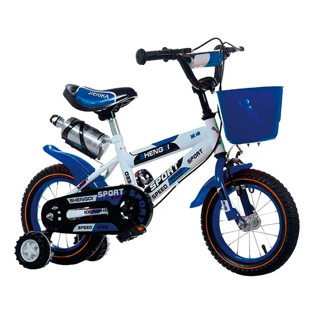 Bicicleta Rodado 14 Con Canasto Y Caramañola Niño Niña Lumax Color Azul