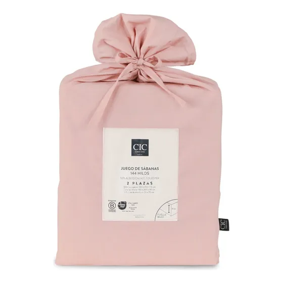 Set Sabanas Lisas 180 Hilos Rosa 1 Plaza Y 1.5 Plazas CIC